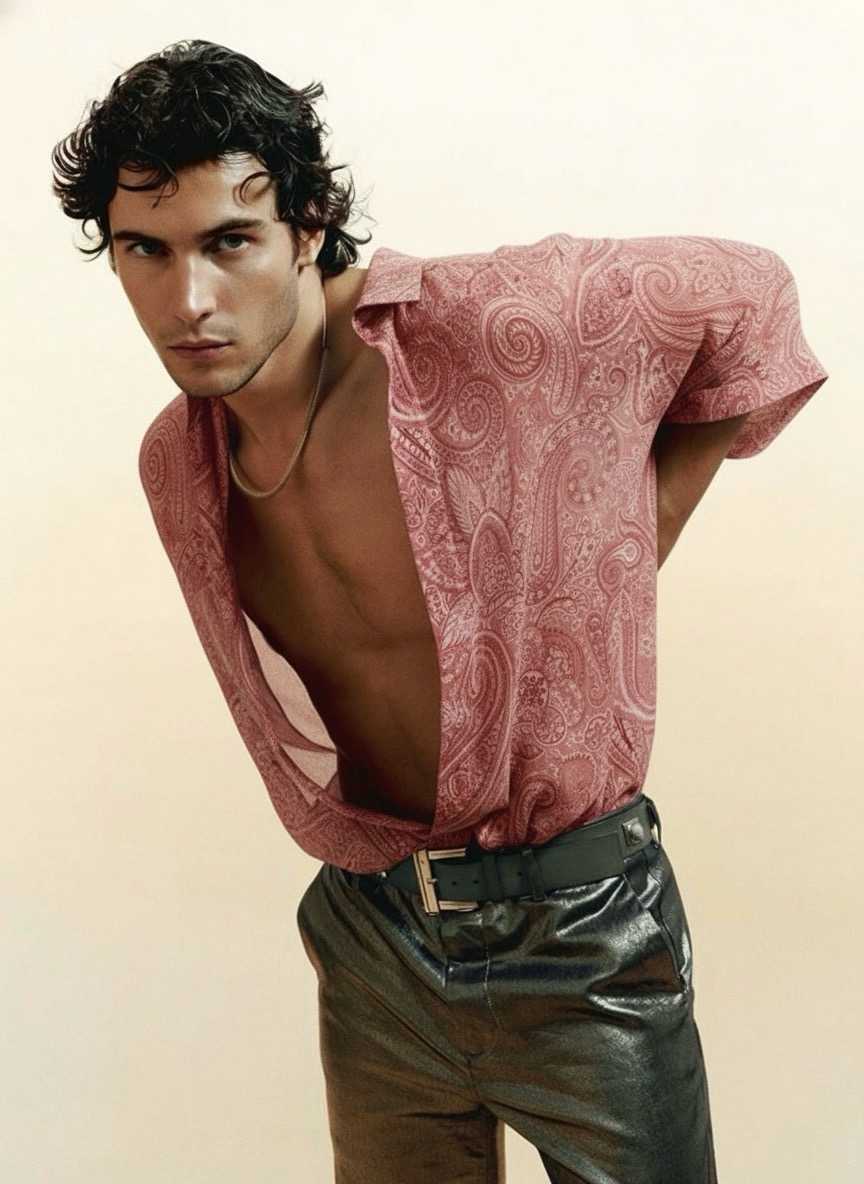 candid paparazzi shot of Damon Cael leaving a venue in high-fashion streetwear, rising pop artist Damon Cael.